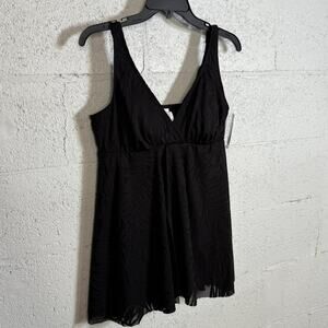 Swim Solutions Women's V-neck Tummy-Control Swim Dress, black 14 $112